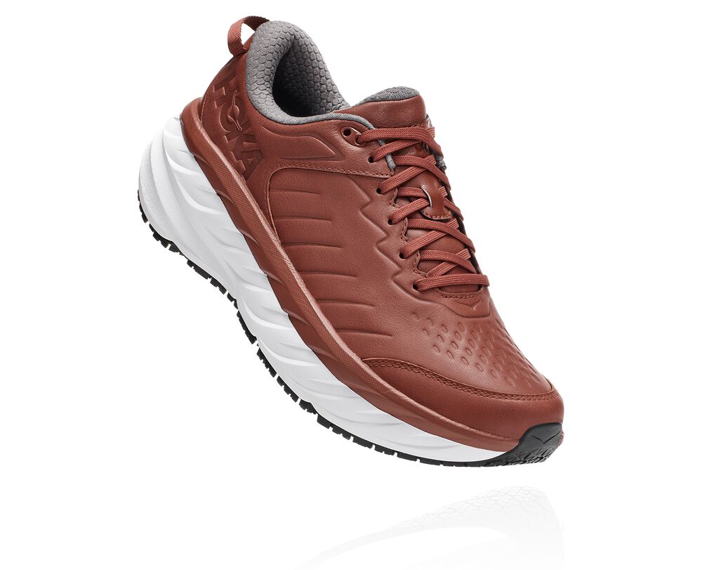 Hoka One One Bondi Sr Ortopediska Skor Herr Bruna/Vita - SE-9124671